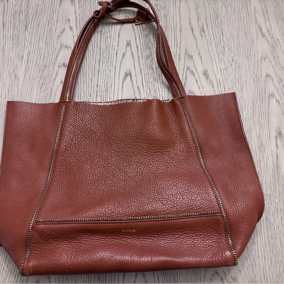 Bottler Brown Leather Tote With Gold Lining - Picture 2 of 8